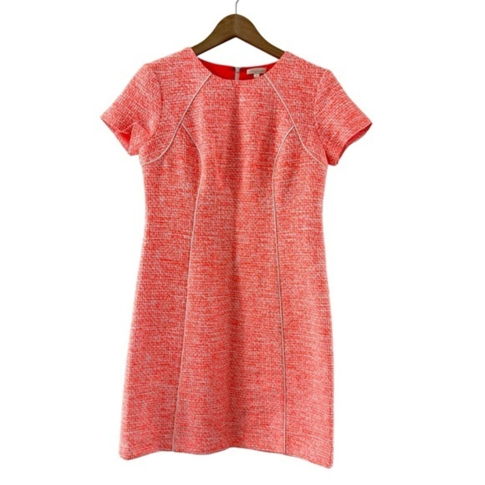 Shoshanna Short Sleeve Tweed Jacquard Dress